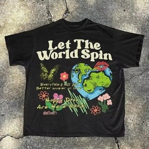 T-shirt court respirant pour homme de haute qualité, tricoté sur le devant, 100 % coton, écologique, col rond, manches courtes, imprimé - Product Image 2