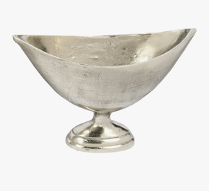 Nouveauté : Seau à glace ovale en métal argenté, grand bol à champagne sur piédestal, refroidisseur à vin pour bar à domicile et événements - Product Image 1
