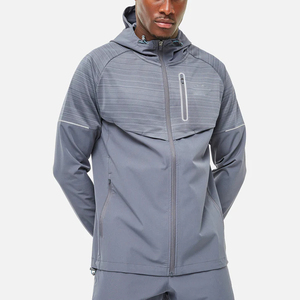 Ensemble de survêtement coupe-vent décontracté pour homme, deux pièces, 100 % nylon respirant et écologique, avec fermeture éclair réfléchissante, séchage rapide, collection 2026 - Product Image 3