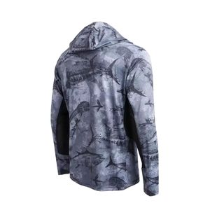 Haut de pêche à capuche pour homme UPF 50 avec protection faciale, manches longues, séchage rapide, respirant, pour activités de pêche en extérieur, performance personnalisée - Product Image 3