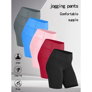 กางเกงโยคะเอวสูงระบายอากาศได้ดีสำหรับผู้หญิง 5 ชิ้น สไตล์ไบค์เกอร์ มีกระเป๋าเสริมสะโพก ไม่มีตะเข็บด้านหน้า - Product Image 1