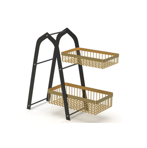 A Frame Metal Wire Storage <b>Basket</b> Set Rectangle <b>Stackable</b> with Handle for Neatening and Multi-Purpose Use - Product Image 2