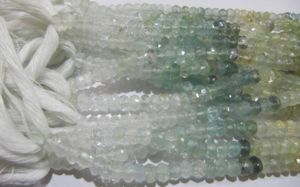 Cuentas de Aguamarina Natural Multicolor Facetadas en Forma de Rondelle de 5-7mm, Hilo de 13 Pulgadas de Largo - Product Image 4