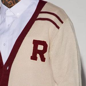 Suéter de Lana para Hombre, con Logotipo Personalizado, Estilo Coreano, Color Sólido, Cierre de Botones, Manga Larga, Cárdigan de Punto - Product Image 3