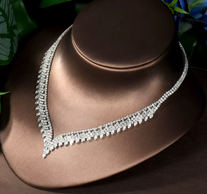 Gold Plated Tibetan Silver <b>Bridal</b> <b>Jewelry</b> <b>Set</b> Moissanite Necklace Earrings Ring Bracelet Wedding Party Wear for Women - Product Image 3