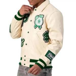 แจ็คเก็ตวินเทจสไตล์วิทยาลัยสำหรับผู้ชาย เสื้อเบสบอลแบบ Varsity กันน้ำ ระบายอากาศได้ดี รับผลิตตามแบบ OEM ขายส่งจากโรงงาน - Product Image 1