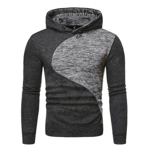 Sweat-shirt à capuche zippé pour homme, coupe ajustée, color block, décontracté, en polyester tricoté, coupe-vent, pour l'automne - Product Image 1