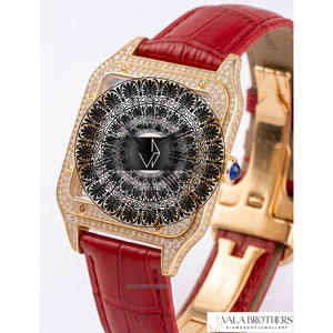 นาฬิกาข้อมือควอตซ์ทรงสี่เหลี่ยมแบบอนาล็อกสำหรับผู้หญิง ยี่ห้อ Cartier รุ่นโบราณ ประดับเพชรเลี้ยงในห้องปฏิบัติการ ตัวเรือนสแตนเลสสตีลผสมทองเหลือง  หน้าปัดคริสตัล - Product Image 4