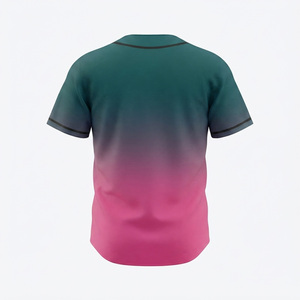 Maillot de baseball personnalisé à dégradé, unisexe, sans manches, boutonné sur le devant, séchage rapide, polyester/coton, vêtements pour adultes toutes saisons, 220g - Product Image 4