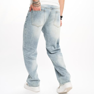 Vaqueros de pierna ancha para hombre, pantalones de mezclilla de corte recto y holgado, y pantalones casuales utilitarios para ropa urbana y uso diario - Product Image 2