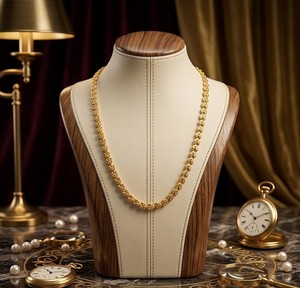 Divyoro Gold Plated Popcorn <b>Chain</b> Necklace <b>Copper</b> Alloy Classic Style Women's Daily Wear Party Wedding Jewelry - Product Image 2