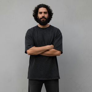 T-shirts pour hommes de haute qualité, surdimensionnés, avec logo imprimé DTF personnalisé, col rond, manches courtes, 100% coton, grandes tailles. - Product Image 3