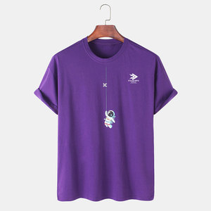 เสื้อยืดผู้ชายผ้าฝ้าย 100% คุณภาพสูง แบรนด์ส่วนตัว จำนวนมาก เป็นมิตรกับสิ่งแวดล้อม - Product Image 1