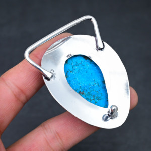 Venta al por mayor de cabujones de turquesa azul natural, turquesa Kingman, piedra preciosa para joyería femenina - Product Image 4