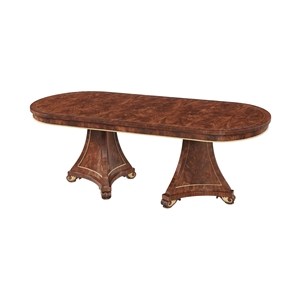 Luxury Classic <b>Dining</b> <b>Table</b> made of Mahogany <b>Wood</b> with Two Support Legs - Product Image 1