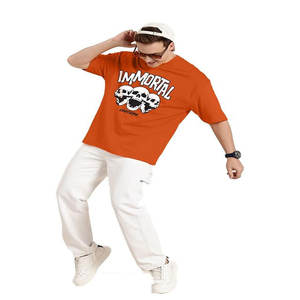 Alta calidad 180 GSM 100% algodón 3D Puff estampado camiseta lavado Vintage ácido-lavado viejo de gran tamaño fuera del hombro camiseta de los hombres - Product Image 4