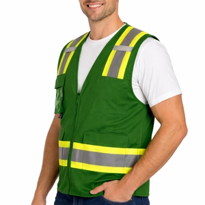 เสื้อกั๊กนิรภัยสำหรับผู้ชาย สีพื้น สะท้อนแสง มีกระเป๋าหลายช่อง มองเห็นได้ชัดเจน ทนทาน ใช้งานได้จริง สวมใส่สบาย มืออาชีพ เชื่อถือได้ ป้องกันอย่างมีประสิทธิภาพ - Product Image 3