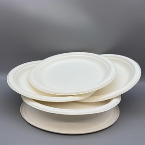 Nuevos y Elegantes Platos Redondos de 9 Pulgadas de Bagazo Aptos para Microondas para Restaurantes, Paquetería y Entrega, Eventos Escolares y Alimentos - Product Image 1