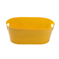Seau à glace en métal galvanisé, refroidisseur de champagne et de cocktails, grand bac ovale pour refroidir la bière, idéal pour les fêtes à domicile et les fêtes au bord de la piscine