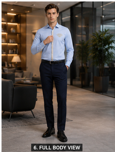 Chemises habillées décontractées pour hommes, col montant tricoté, anti-plis, manches longues boutonnées, en polyester/coton satiné, personnalisables - Product Image 2