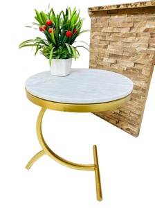 Juego de mesa auxiliar de mármol, muebles portátiles de Metal para el hogar, decoración atemporal para el hogar, comedor, cocina, mesas de centro - Product Image 5