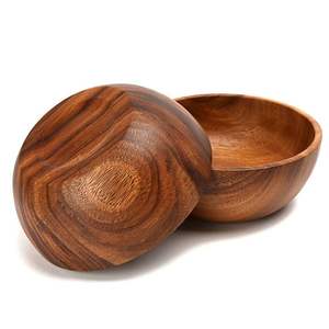 Cuenco de madera con diseño quemado, cuenco profundo para arroz, vajilla de madera en venta, suministros de alimentos para cocina y restaurante, cuenco de madera - Product Image 5