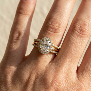 Anillo de Oro Sólido de 14K/18K con Diamante Amarillo de Laboratorio de 2 Quilates, Corte Ovalado, Triple Banda, Solitario, Joyería Fina de Lujo, Certificado IGI - Product Image 5