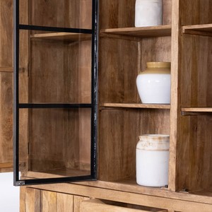 Vandana Crystal Layer 180cm mango wood <b>sideboard</b> with central glass door Presolino - Product Image 6