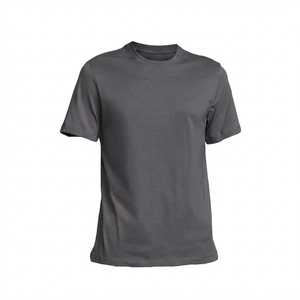 T-shirt à manches courtes pour homme, couleur kaki, col rond, coupe classique, tissu tricoté uni, décontracté - Product Image 5