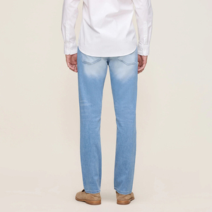 Jeans de Mezclilla para Hombre, Corte Recto, Cintura Media, Lavado a la Piedra, Azul Claro, Algodón, Casual, Ecológico, Secado Rápido, para Primavera - Product Image 3