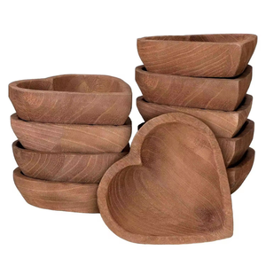Cuenco Rústico de Madera con Forma de Corazón para Velas, Pan, Frutas, Centro de Mesa Decorativo, Decoración Antigua - Product Image 3