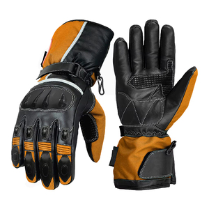 Gants de moto universels en cuir, imperméables, respirants, compatibles avec les écrans tactiles, fermeture à boucle, Hike impex - Product Image 1