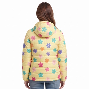 Abrigo Acolchado con Cinturón y Estampado Floral para Mujer, Chaqueta de Invierno con Capucha, Acolchado, Cálido, para Exteriores, Informal, a la Moda, Nuevo - Product Image 6