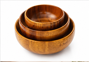 Juego de Tazones de Madera de Acacia Hechos a Mano, Tazones de Madera Natural para Servir Ensaladas, Sopas, Bocadillos y Comida en la Cocina - Product Image 4
