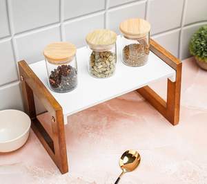 Organizador de cocina multiusos de madera, estante de almacenamiento para especias, frascos, utensilios, platos y vajilla. |   Gabinetes de Cocina - Product Image 3