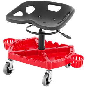 Sgabello da Garage Regolabile in Altezza 18-23 Pollici con Ruote Girevoli a 360 Gradi, Capacità 300 Libbre, Ampio Vassoio Portautensili, Ruote Girevoli a 360 Gradi da 4 Pollici - Product Image 6