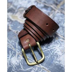 Cinturones de cuero de búfalo auténtico polaco para hombre, cinturón formal con logotipo personalizado impreso, cinturón de lujo hecho a mano de la mejor calidad, hebilla de acero inoxidable - Product Image 6