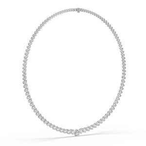 Collier de fiançailles et de mariage en or rose avec diamant de laboratoire taille poire brillant de 14,40 carats certifié IGI - Product Image 6