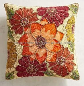 Funda de cojín de algodón Premium Banarasi con cremallera, funda de almohada decorativa con estampado suave para sofá para el hogar - Product Image 1