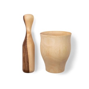 Heavy Solid Wooden Mortar <b>And</b> Pestle <b>Set</b> For Crushing <b>Herbs</b> <b>Spices</b> <b>And</b> Preparing Fresh Herbal Paste - Product Image 2