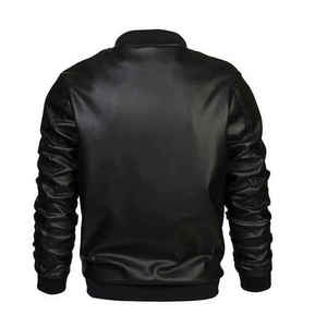 Veste bomber tactique en cuir véritable pour homme, sur mesure, en gros, avec capuche, col rabattable, fermeture éclair, couleur vert olive - Product Image 4