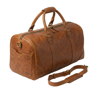 <b>Leather</b> Travel <b>Bag</b> Large Capacity Waterproof Durable Duffel Weekender Carry On for Business Trips Gym Outdoor Use Men Women - Product Image 1