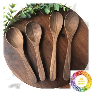 Walnut <b>Wood</b> Spoon Handmade Natural Kitchen <b>Utensil</b> for <b>Cooking</b> Serving Coffee Tea Desserts and Rustic Home Dining - Product Image 1