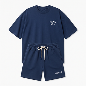 Ensemble décontracté homme été : T-shirt ample à manches courtes 210 g/m² et short cargo 95 % polyester 5 % élasthanne - Product Image 4