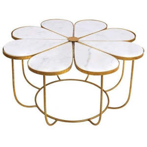 Table basse moderne dorée avec motif gravé pour la maison, le salon, les villas, décoration de sol, mobilier métallique pour la maison - Product Image 2