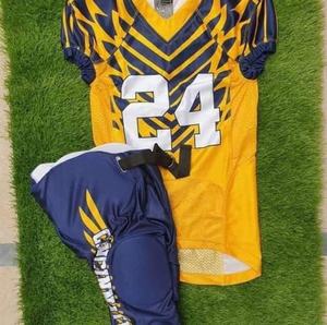 Uniforme de football américain de qualité supérieure, réfléchissant, respirant, design extérieur personnalisé, 25 ensembles MOQ, 100% polyester, sur mesure - Product Image 4