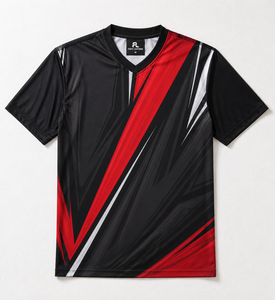 เสื้อยืดกีฬาฟุตบอลผู้ชายผ้าโพลีเอสเตอร์/คอตตอน แห้งเร็ว ซับเหงื่อ พิมพ์ลายโลโก้แบบซับลิเมชั่นตามสั่ง - Product Image 1