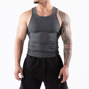 Débardeurs pour hommes personnalisés, unis, amples, en coton élastique, pour la gym, couleur unie, impression DTG, vente en gros, pour l'été - Product Image 4