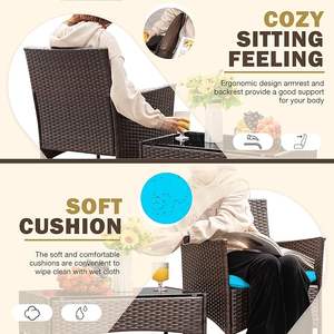 Juego de Sofás para Patio Exterior Homall de 4 Piezas, Mimbre de Ratán PE, Muebles de Conversación Acolchados, Juego de Asientos para Jardín y Balcón - Product Image 3