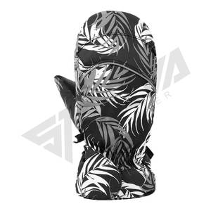 Hot Sale High Quality Yellow Grey Wind Stop Waterproof Breathable Winter Snow Ski Genuine Goat Skin Mitten Ski Gloves for Lady - Product Image 3